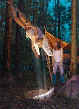 Aris Kalaizis | Die Einmischung der Engel | Öl auf Leinwand | 110 x 150 cm | 2009