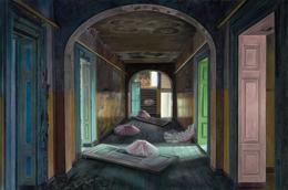 Aris Kalaizis, Haus ohne Menschen | Öl auf Holz | 41 x 62 cm | 2008